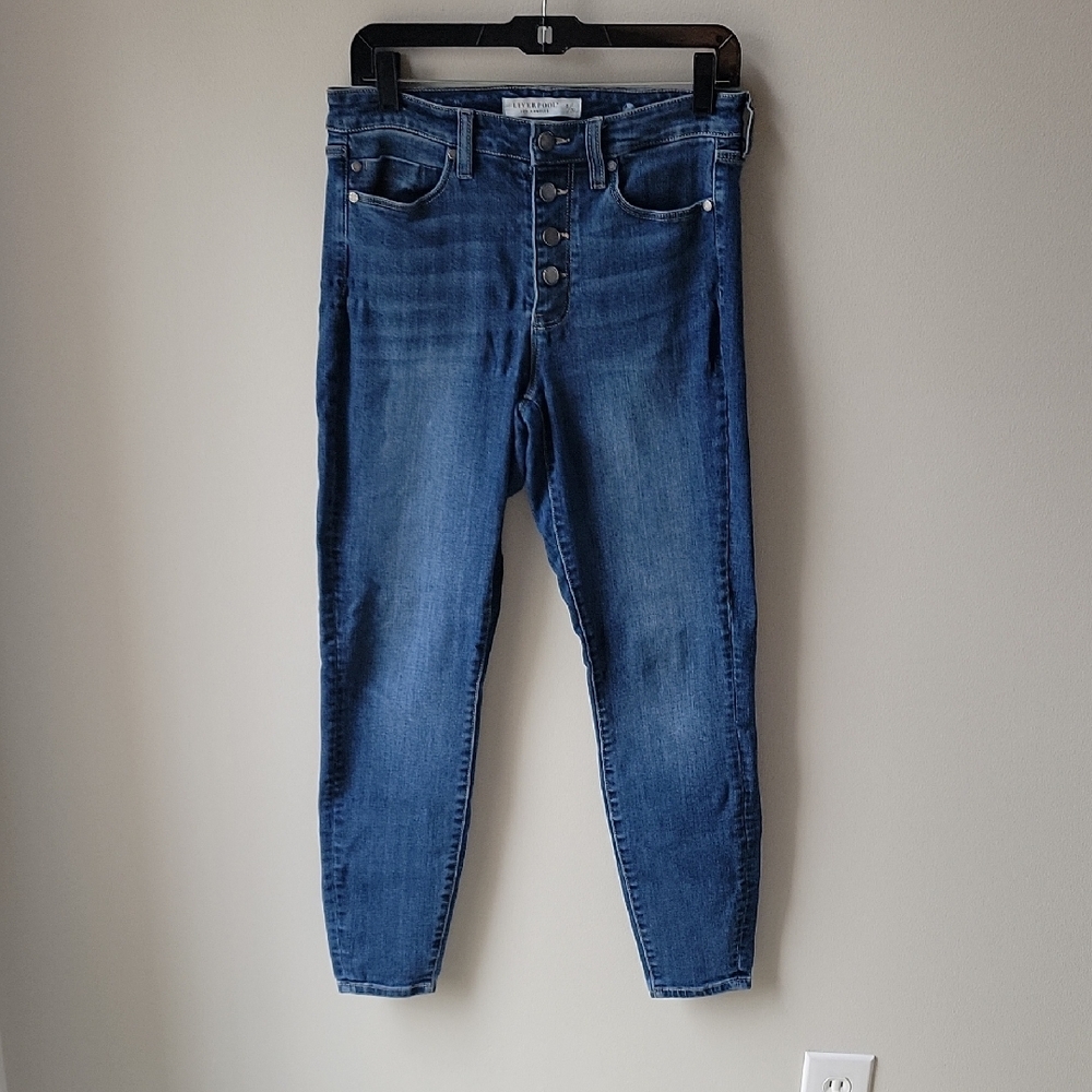 Liverpool Eco Friendly Button Fly High-Waisted Jeans Women Size 8/29